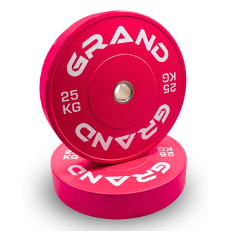 GRAND Bumper Plate 25 kg – rubber Olympic plate 51 mm for strength training