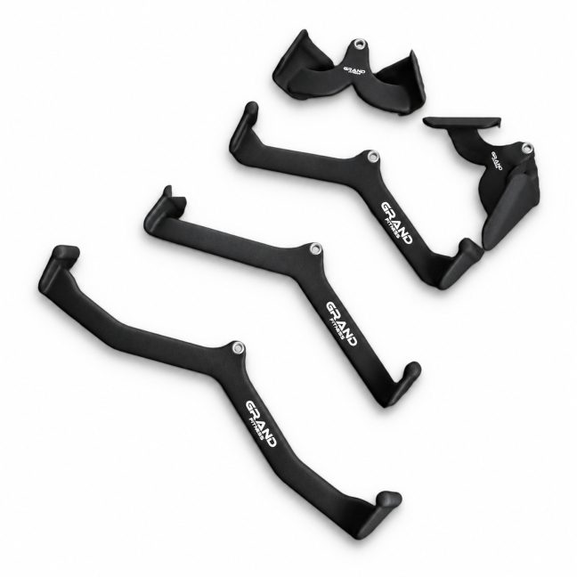 GRAND Fitness Cable Attachment Set – 5 Pieces | Training Handles for Cable Machines and Multi-Gyms